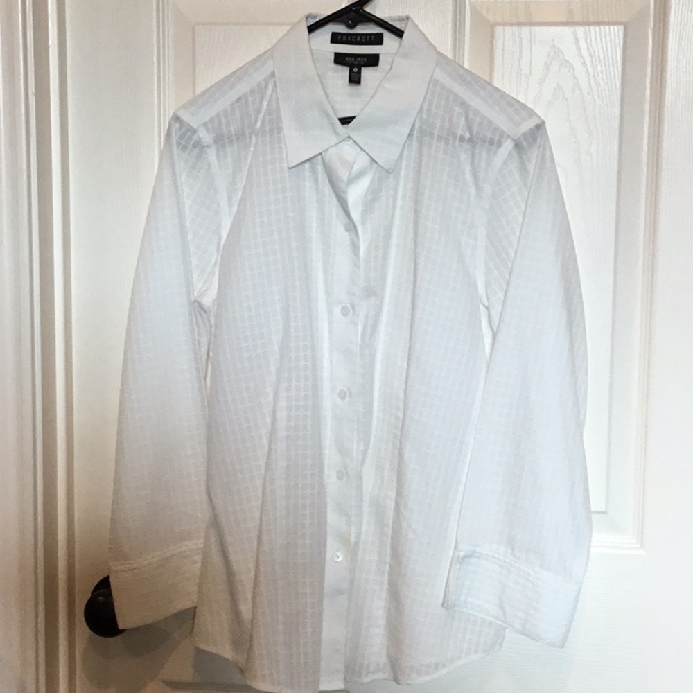 White Textured Foxcroft Button-down Shirt